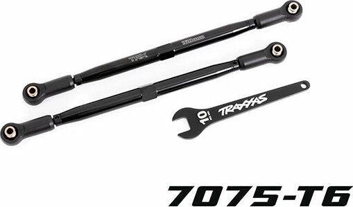 Toe Links, Front (TUBES Black-Anodized, 7075-T6 Aluminum, Stronger Than Titanium) (2) (for Use with #7895 X-Maxx® WideMaxx® Suspension Kit)