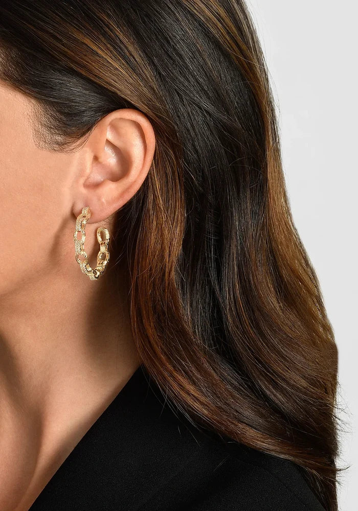 Enchanted Forest Chain Hoop Earrings - BTK COLLECTIONS