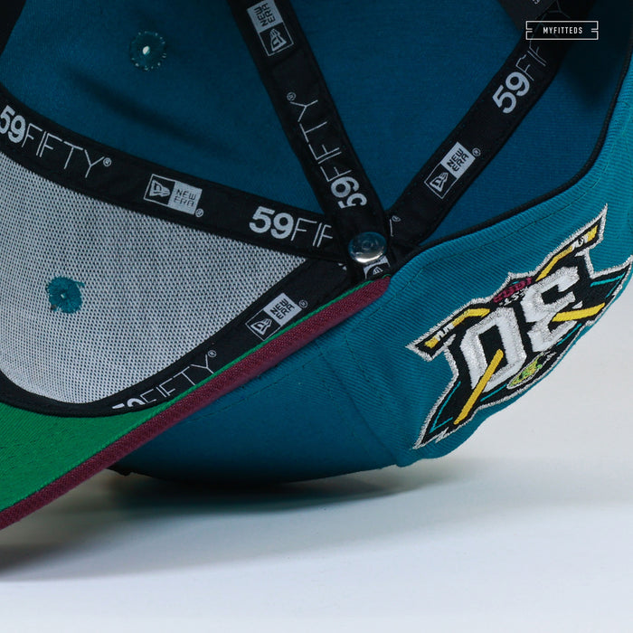 ANAHEIM MIGHTY DUCKS 30TH ANNIVERSARY MAROON JERSEY INSPIRED NEW ERA FITTED CAP