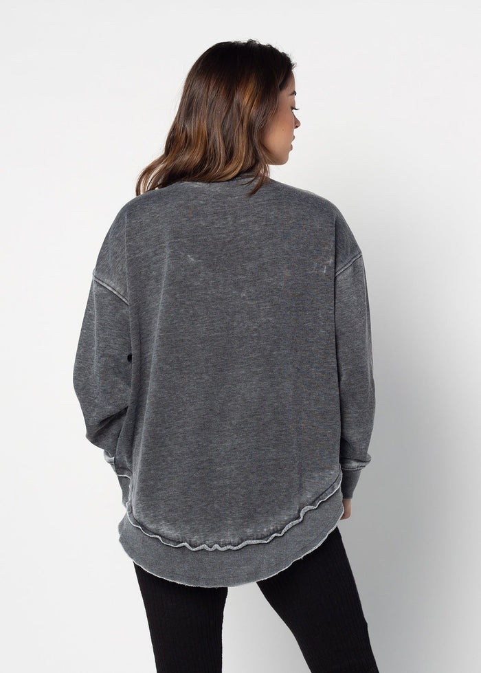 Arkansas Razorbacks Women's Charcoal Burnout Campus Pullover