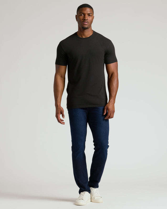 True Classic Men's Tall Crew Neck T-Shirt, styled casually.