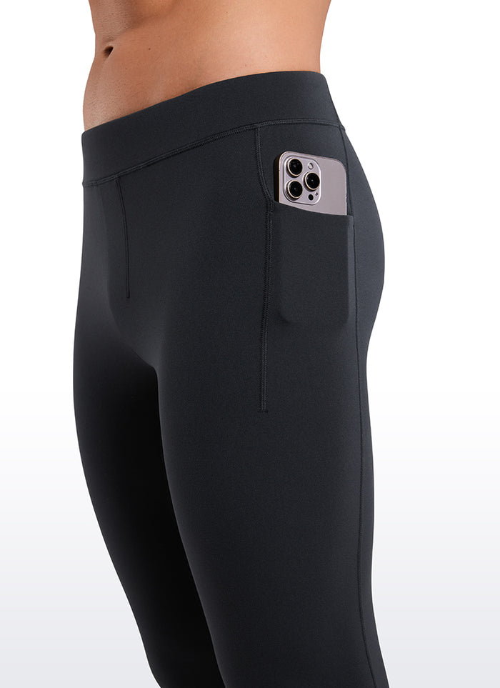 CRZ YOGA Butterluxe Mens Tights Leggings with Pockets 27" Yoga Pants Black