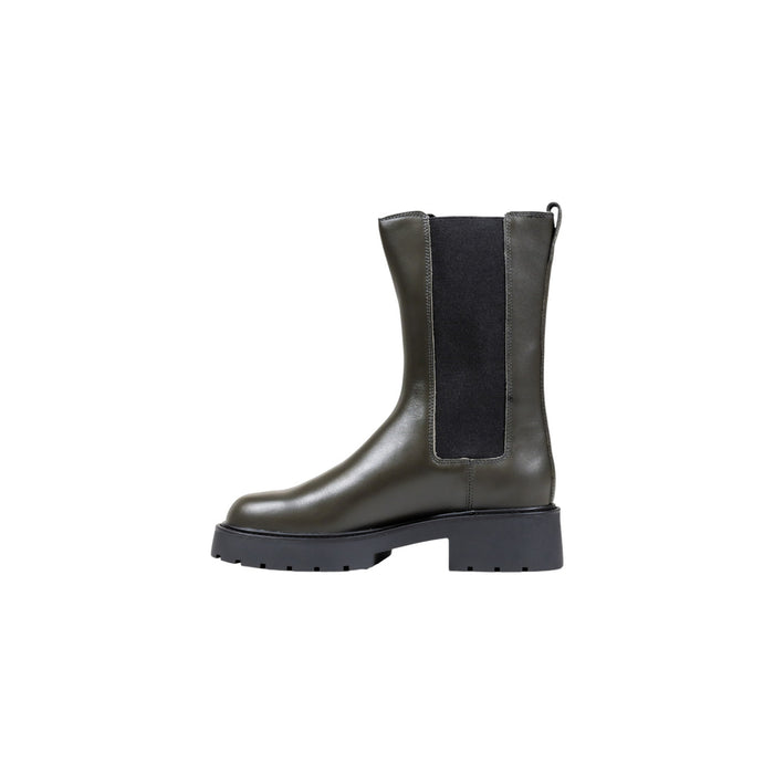 Image 3 : Chaussures bottes Calvin Klein Jeans femme coloris gris, détail du cuir premium et finitions — delvale