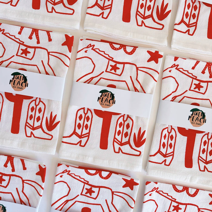 Desert Red Tea Towel