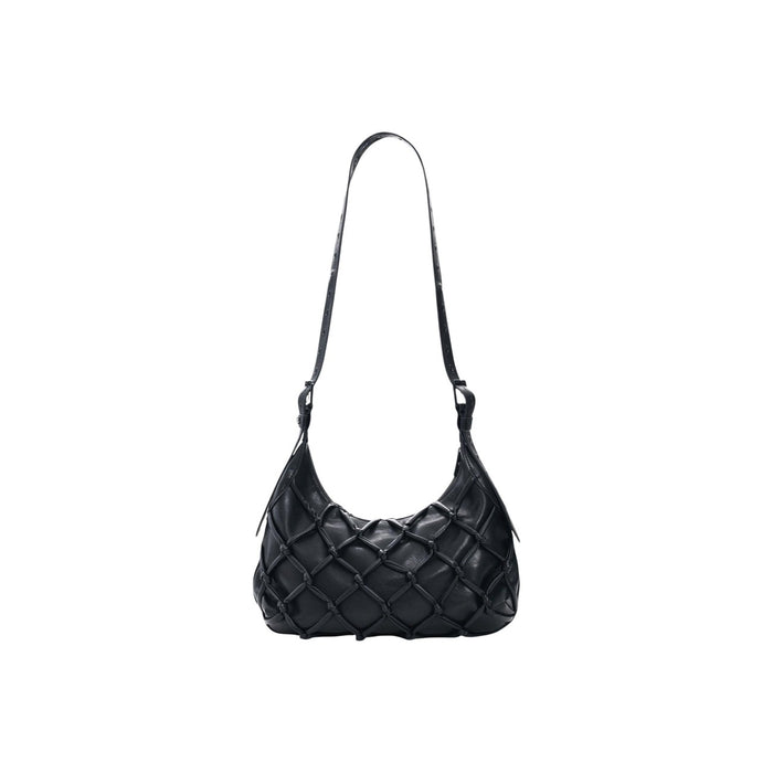 Image 3 : Sac hobo Desigual noir montrant l'anse perforée et la fermeture zip — delvale