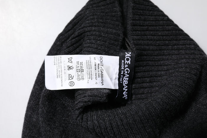 Dolce & Gabbana Black Cashmere Knitted Neck Warmer Foulard Scarf
