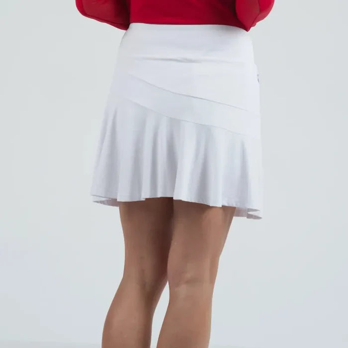 IBKUL Flounce Skort (16")- White