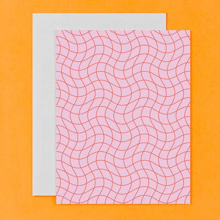 La Grid En Rose Wavy Grid Blank Pattern Card