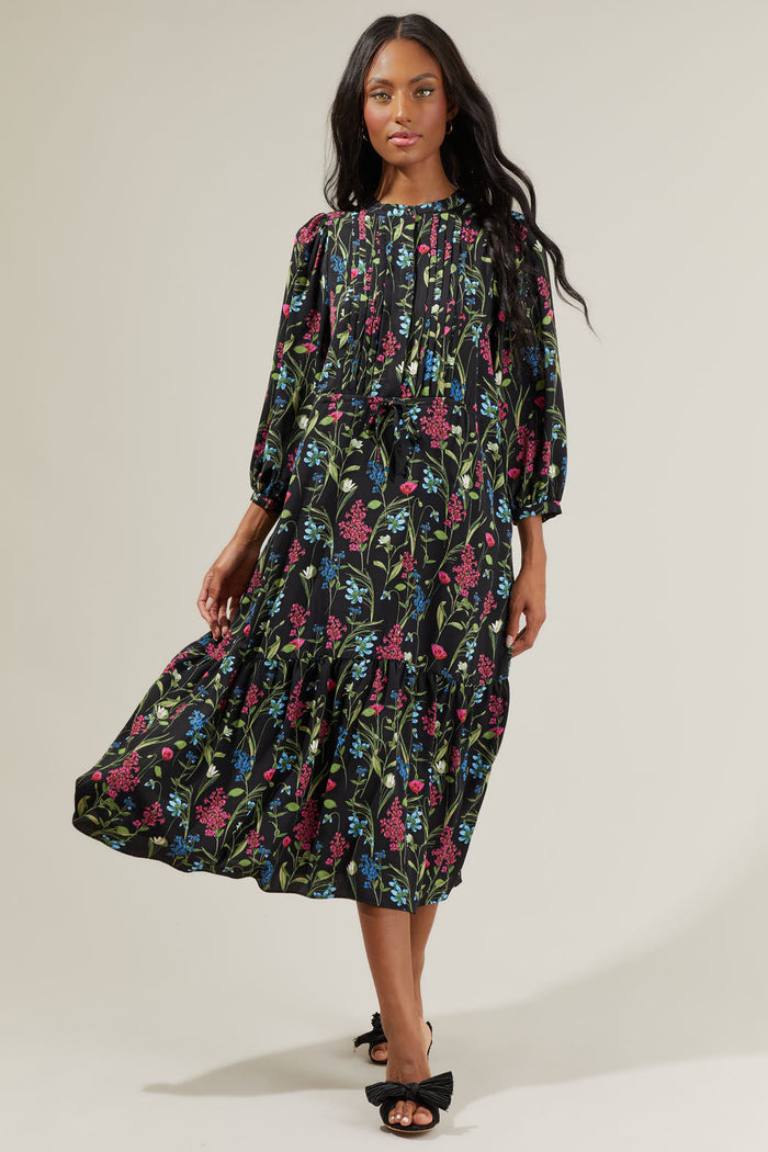 Madeline Groover Floral Midi Dress