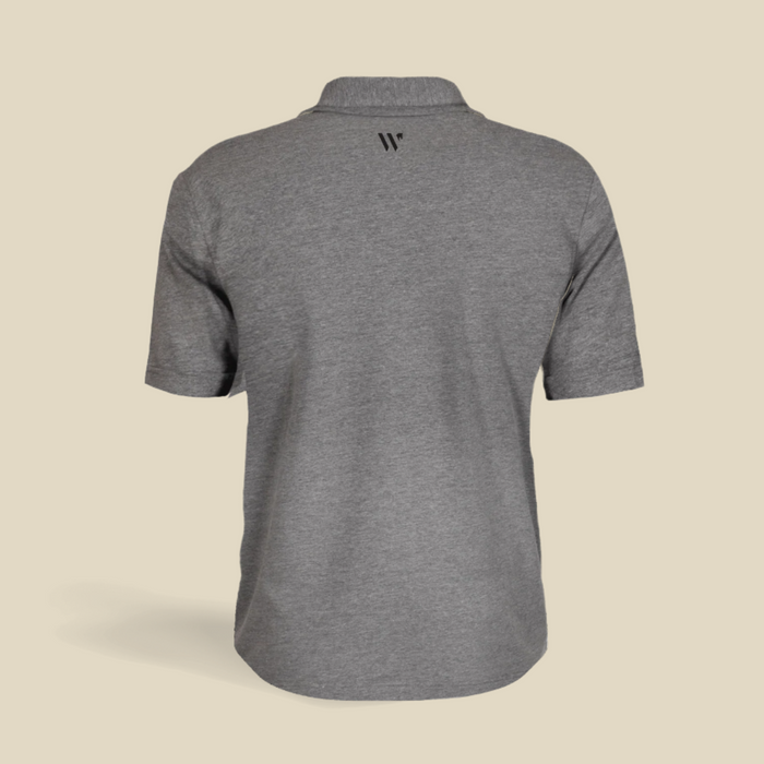 wellington international mens grey polo back view