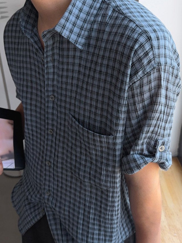Roll-Up Toy Check Half Shirt