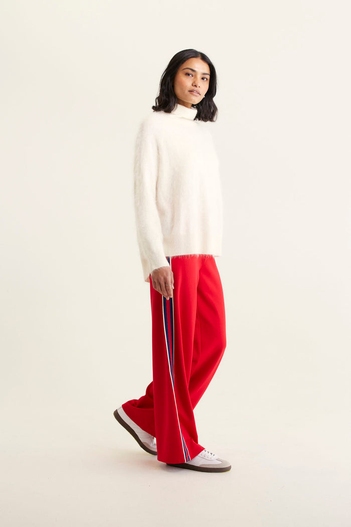 Rose Brushed Cashmere Polo In Ivory