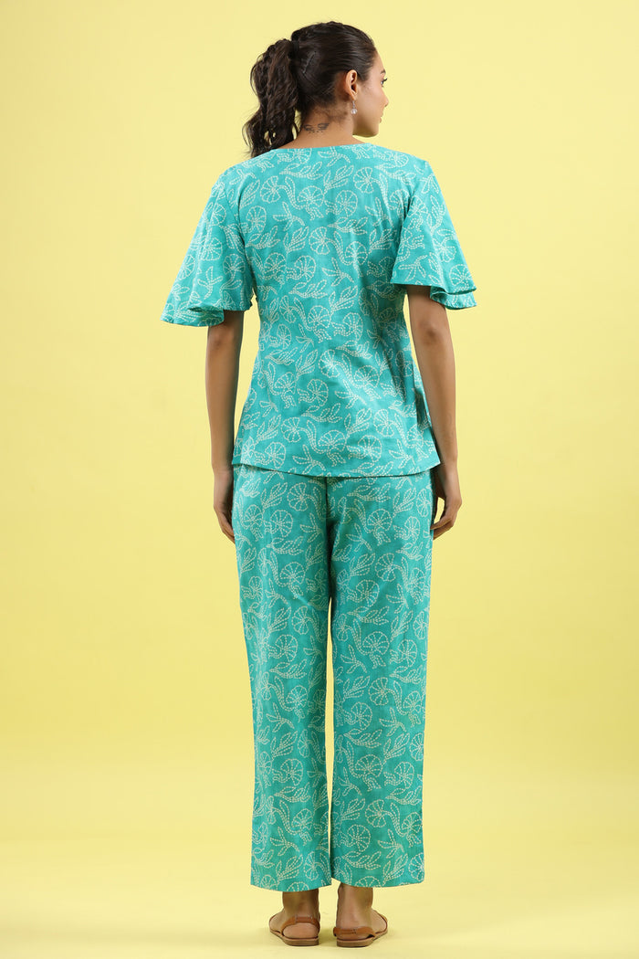 Shibori Blue Lounge Tie Up Co-ord Set