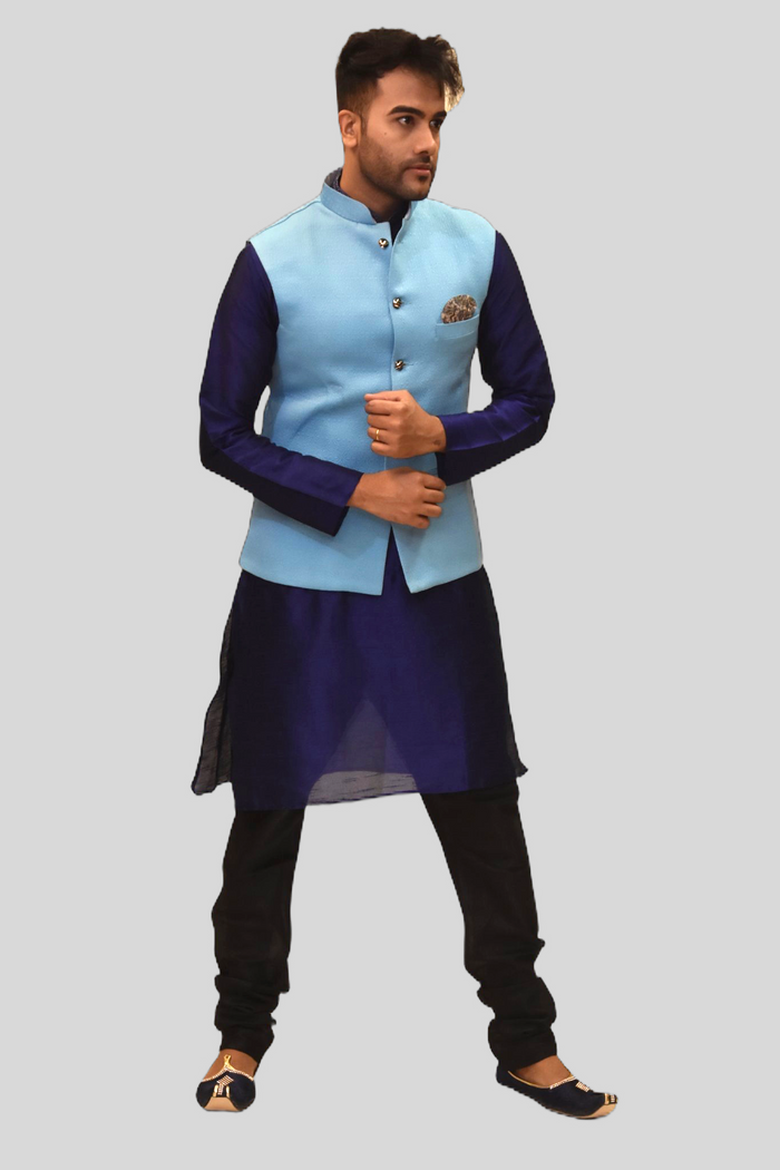 Silk Baby Blue Modi Vest