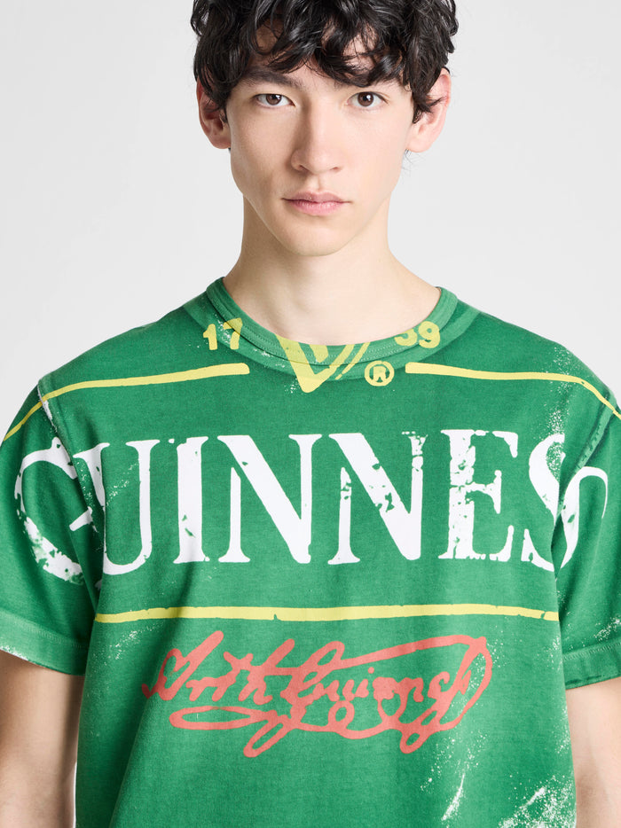 Unisex JW ANDERSON X GUINNESS BOTTLE TOP PRINT T-SHIRT IN GREEN