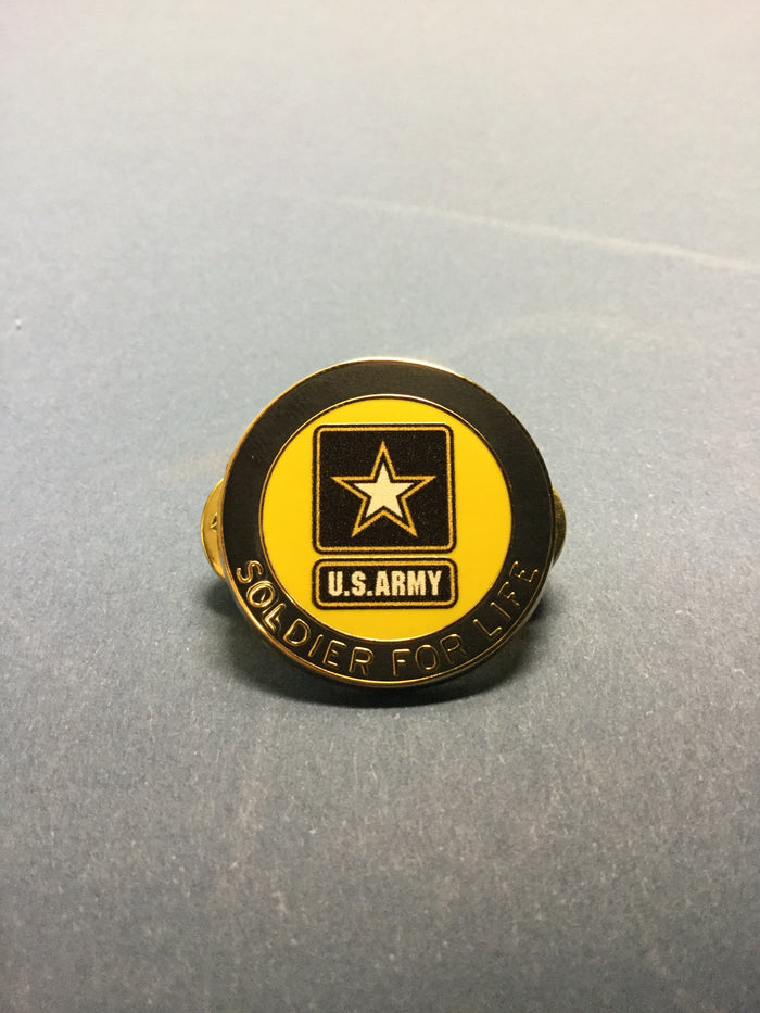 US Army Soldier For Life Logo Pin