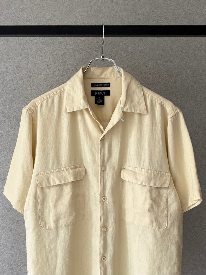 00's BRUNO open collar linen shirt