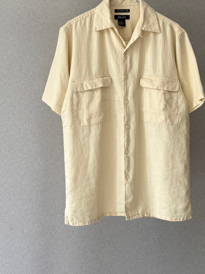 00's BRUNO open collar linen shirt