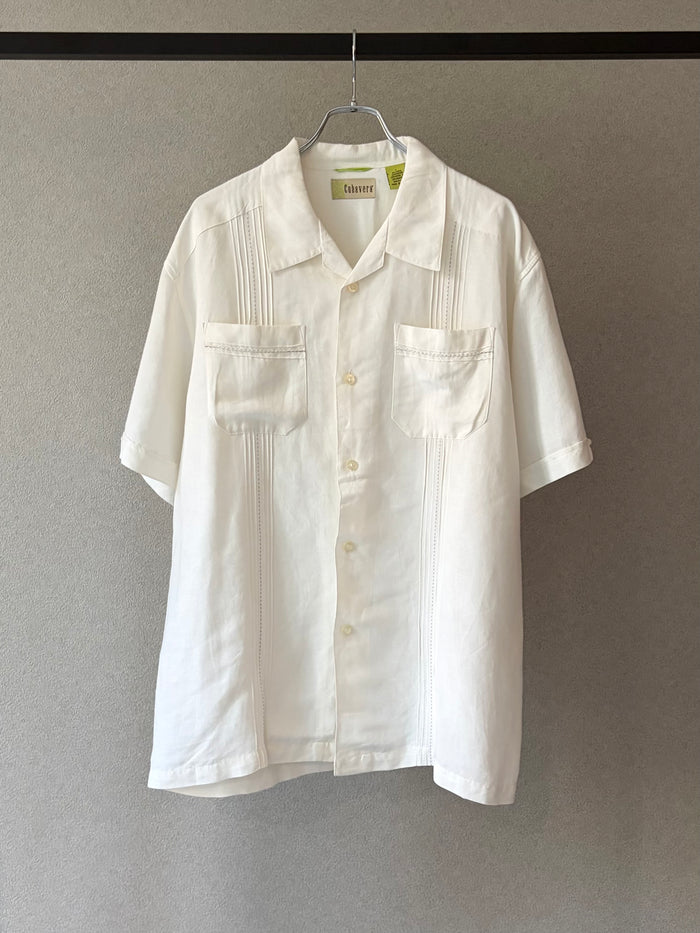 00's CUBAVERA open collar linen shirt