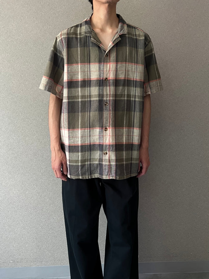00's〜 OLD NAVY open collar linen shirt
