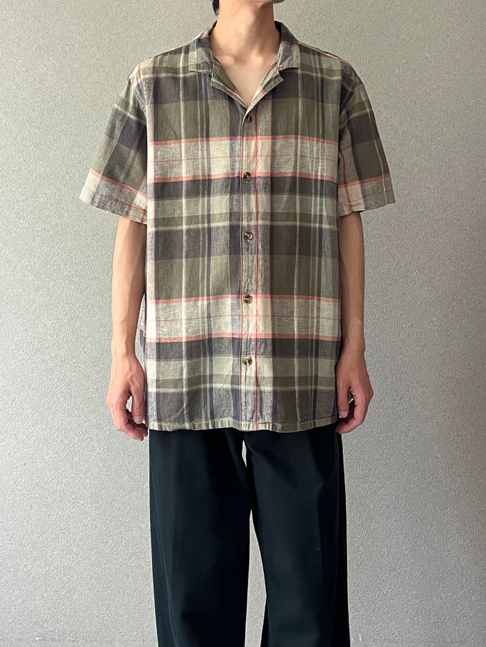 00's〜 OLD NAVY open collar linen shirt