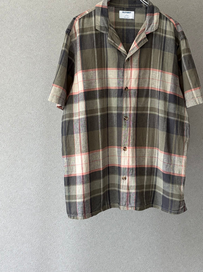 00's〜 OLD NAVY open collar linen shirt