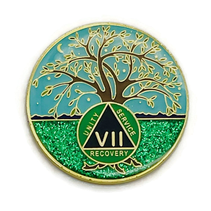 1 to 60 Year Tree of Life Specialty AA Recovery Medallion - Tri-Plated Chip/Coin