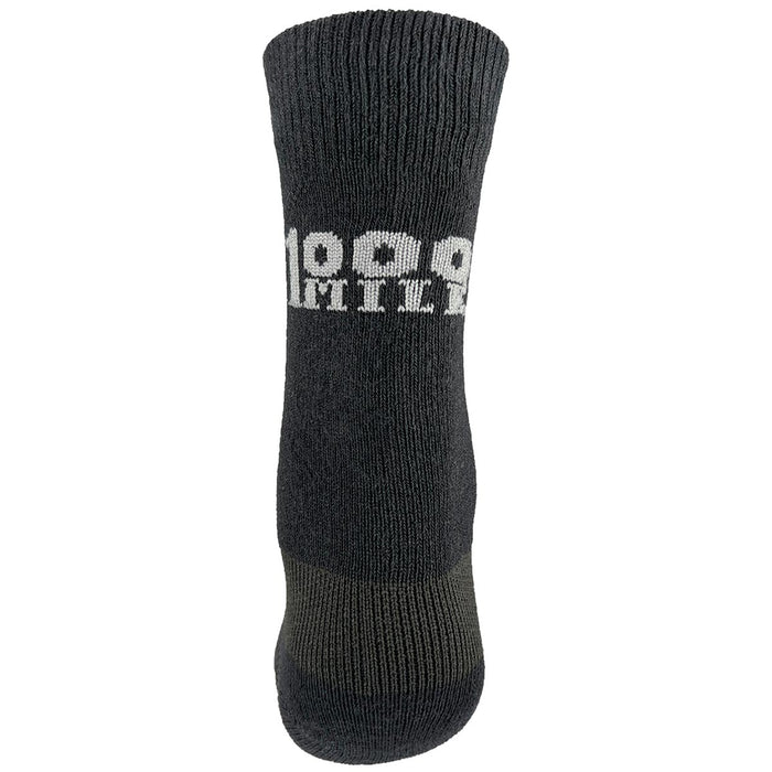 rear heel view of 1000 mile repreve double layer liner socks