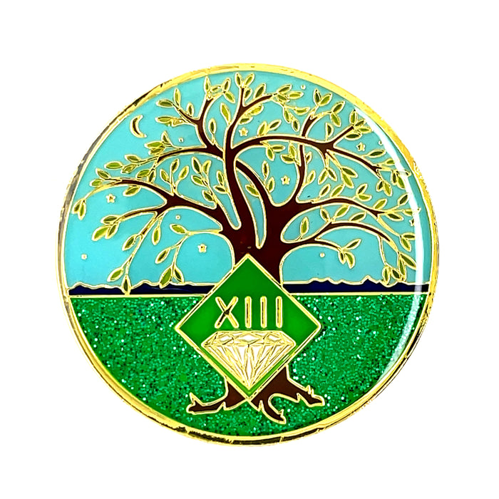13 Year Tree of Life Specialty Tri-Plated NA Recovery Medallion - Thirteen Year Chip/Coin