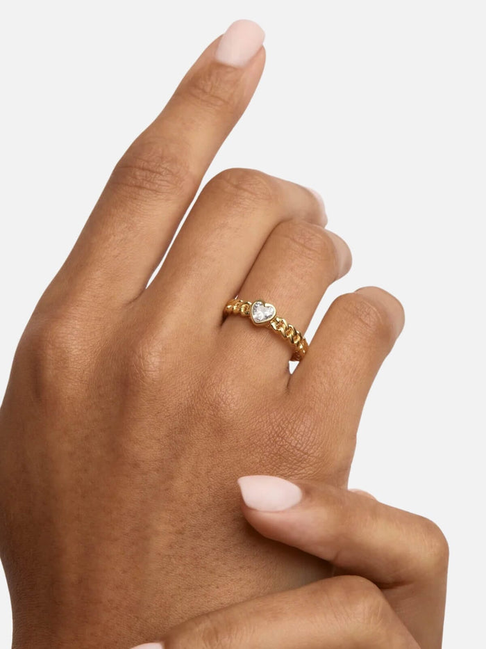 18k Gold Vermeil Radiant Heart Engravable Ring Rings By Charlotte