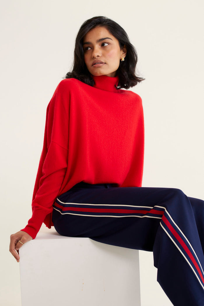 A Polo Bay Cashmere Sweater In Crimson