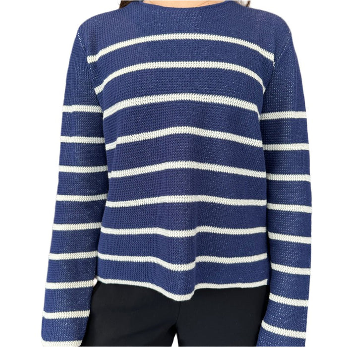 Alashan Cashmere Stripe Sweater - Midnight combo