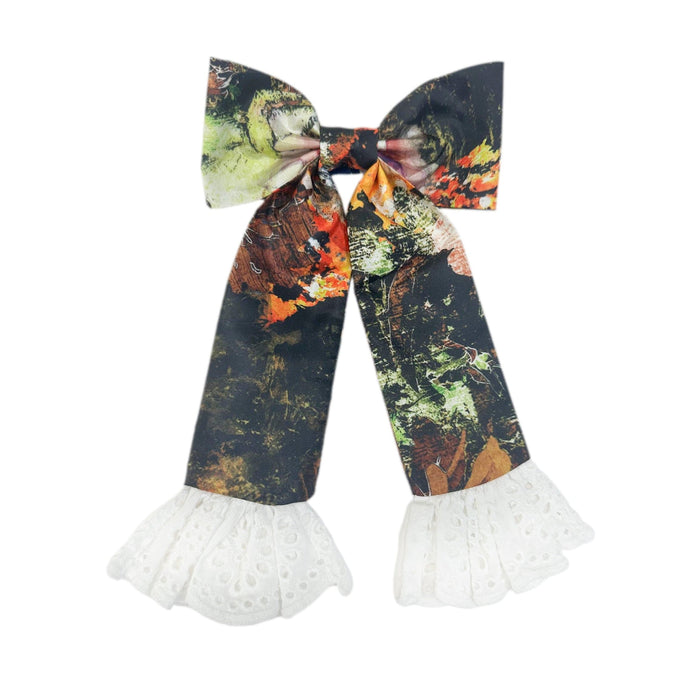 Alexis Foliage Print Hair Bow - Petite Maison Kids