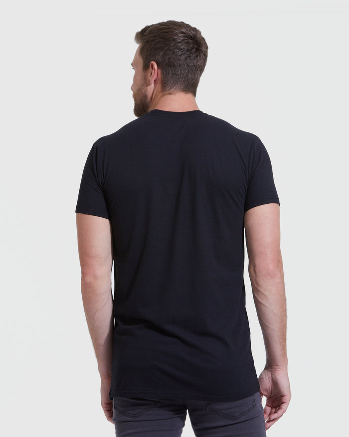 All Black Tall Straight Hem Crew Neck T-Shirt 6-Pack.