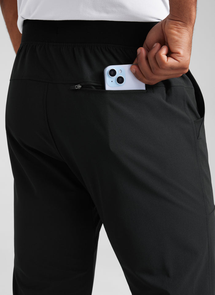 CRZ YOGA Men All Day Comfy Slim-Fit Golf Joggers 32'' with Pockets Black