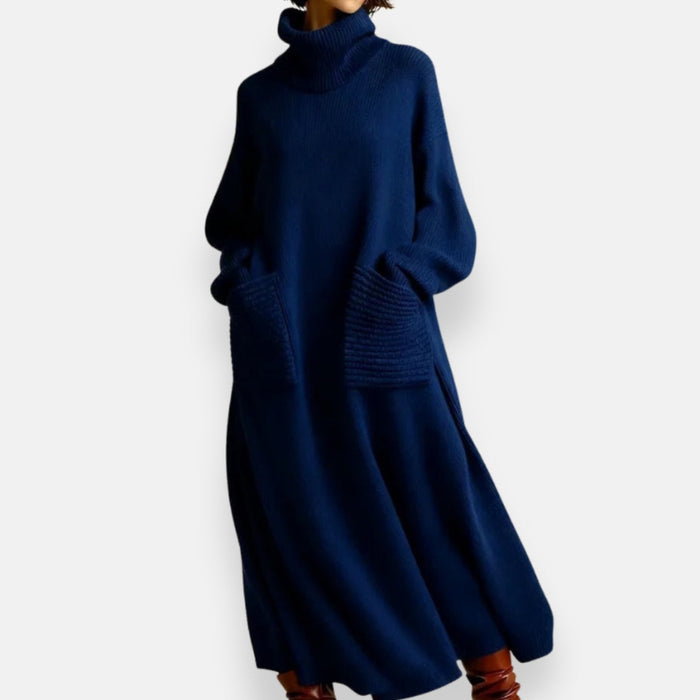Alyndra - Robe En Tricot Longue À Col Montant
