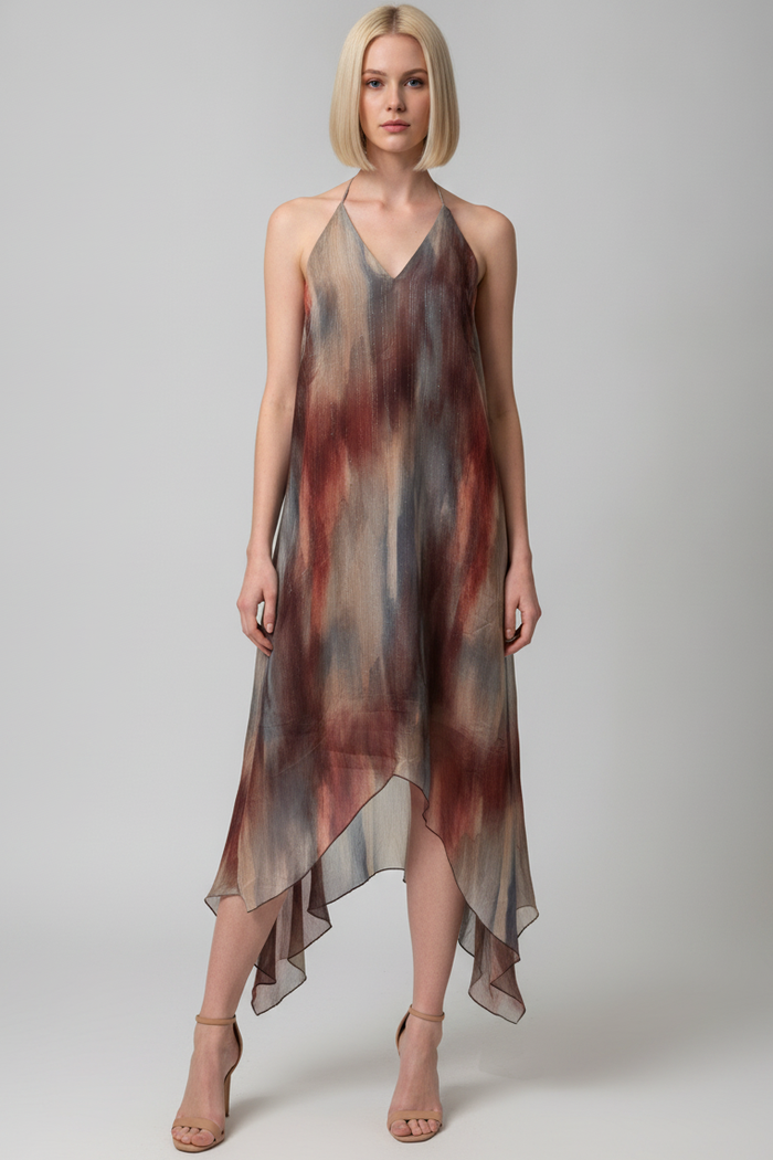 Amber Dusk Watercolor Dress