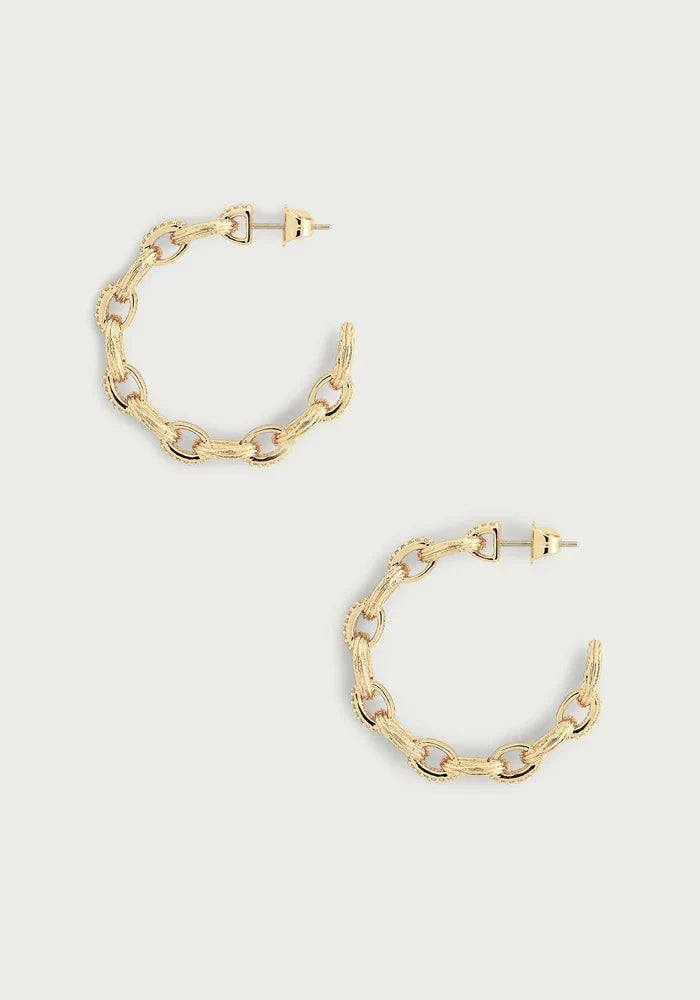 Enchanted Forest Chain Hoop Earrings - BTK COLLECTIONS