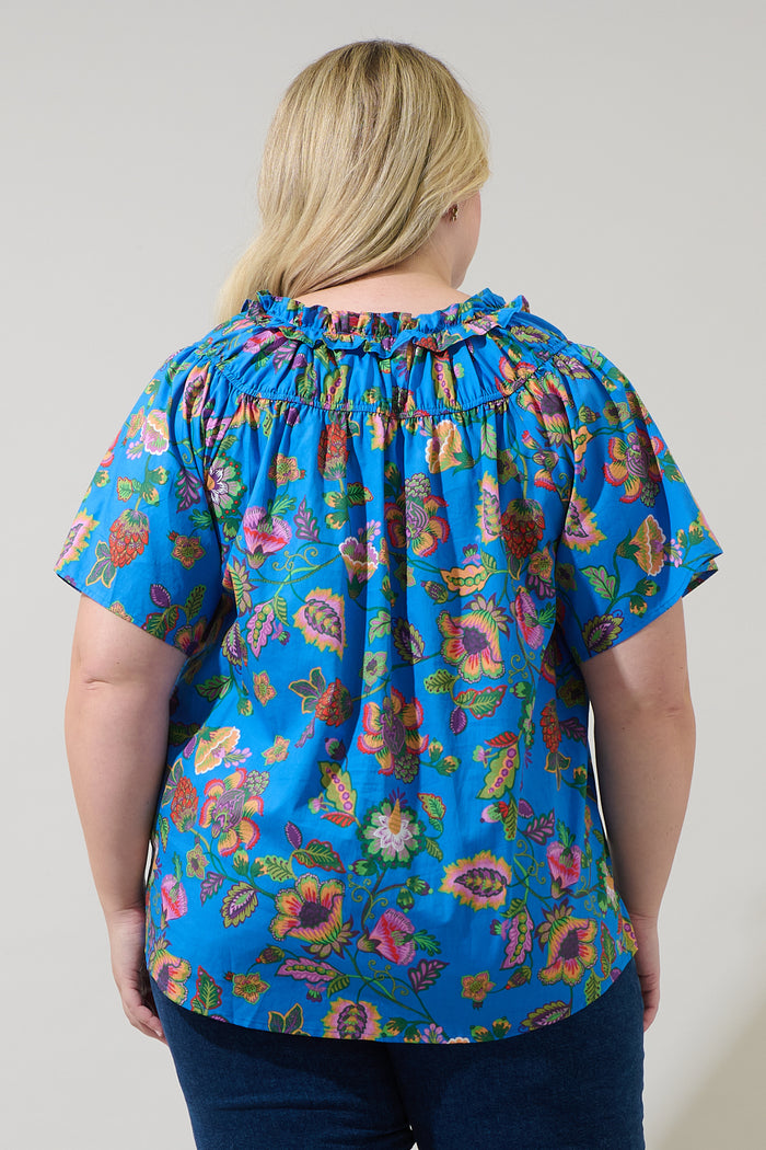Anabelle Floral Darthy Smocked Top Curve