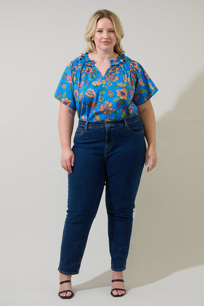 Anabelle Floral Darthy Smocked Top Curve