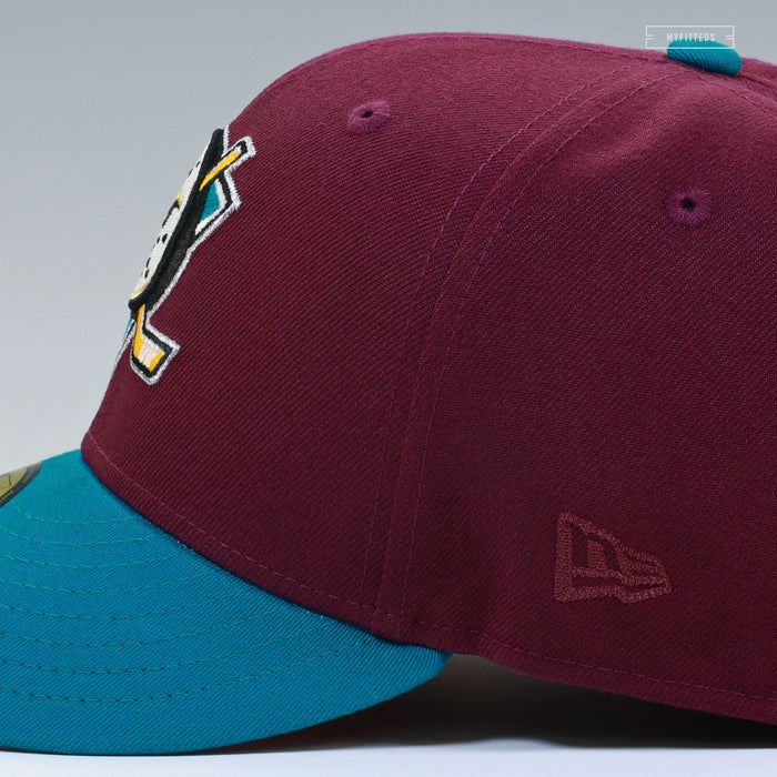 ANAHEIM MIGHTY DUCKS 30TH ANNIVERSARY JERSEY INSPIRED SHY PINK UV NEW ERA FITTED CAP