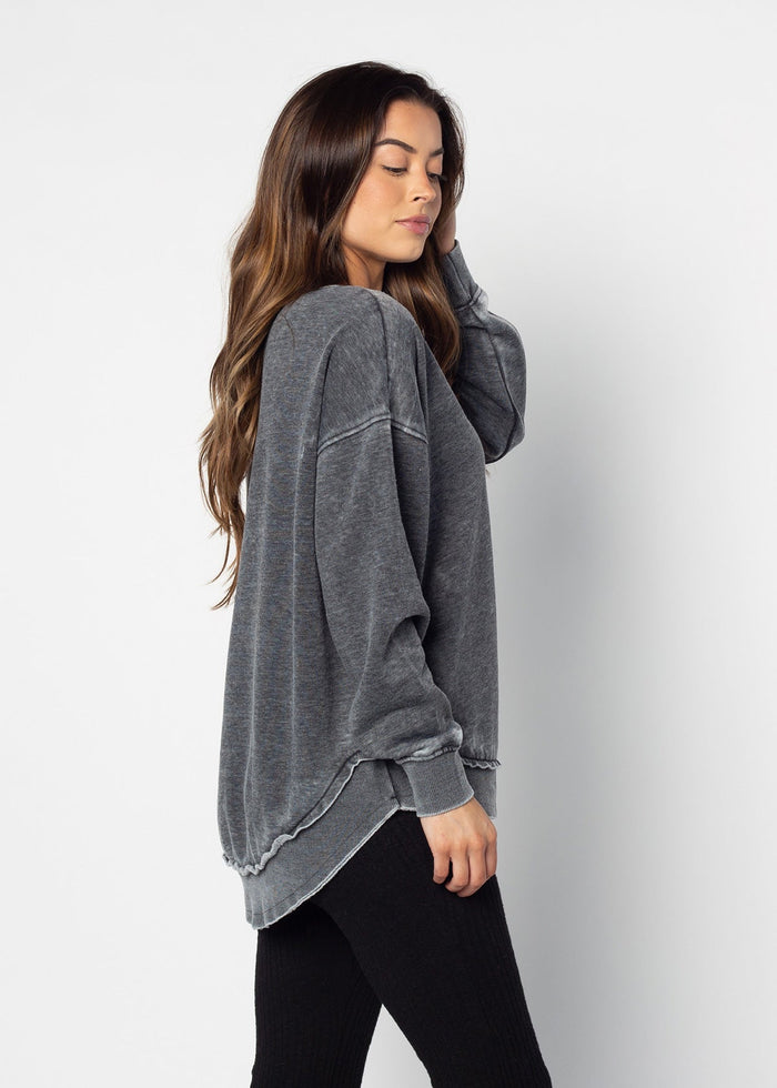 Arkansas Razorbacks Women's Charcoal Burnout Campus Pullover