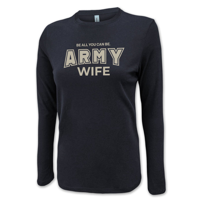 Army Wife Women's Long Sleeve T-Shirt (Black)