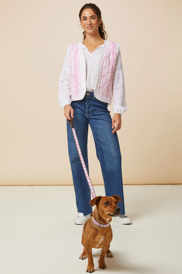 Arrow Dog Collar | Pink/White - Aspiga