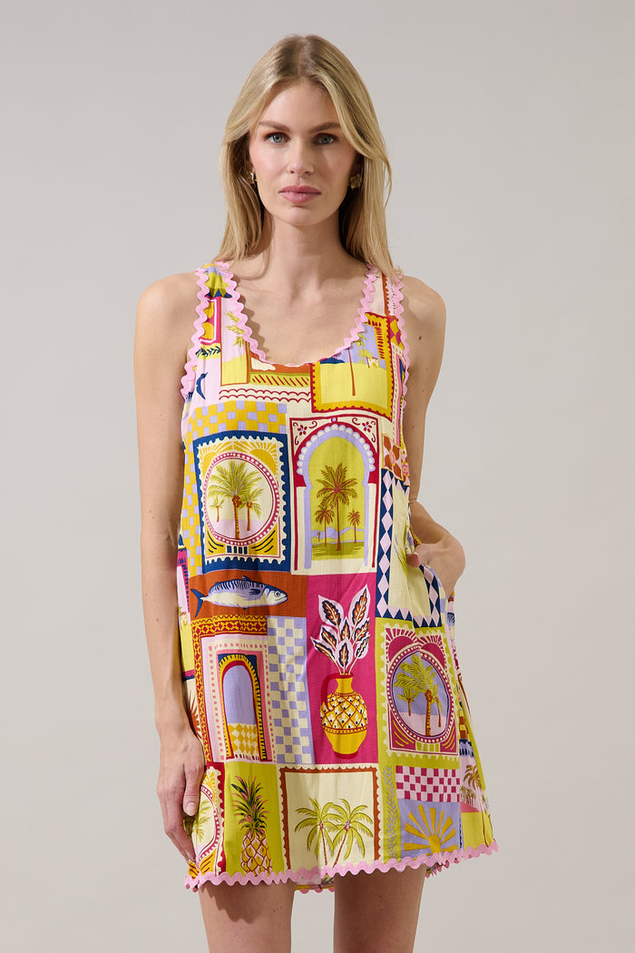 Auriel Shift Mini Dress Talmar Postcard