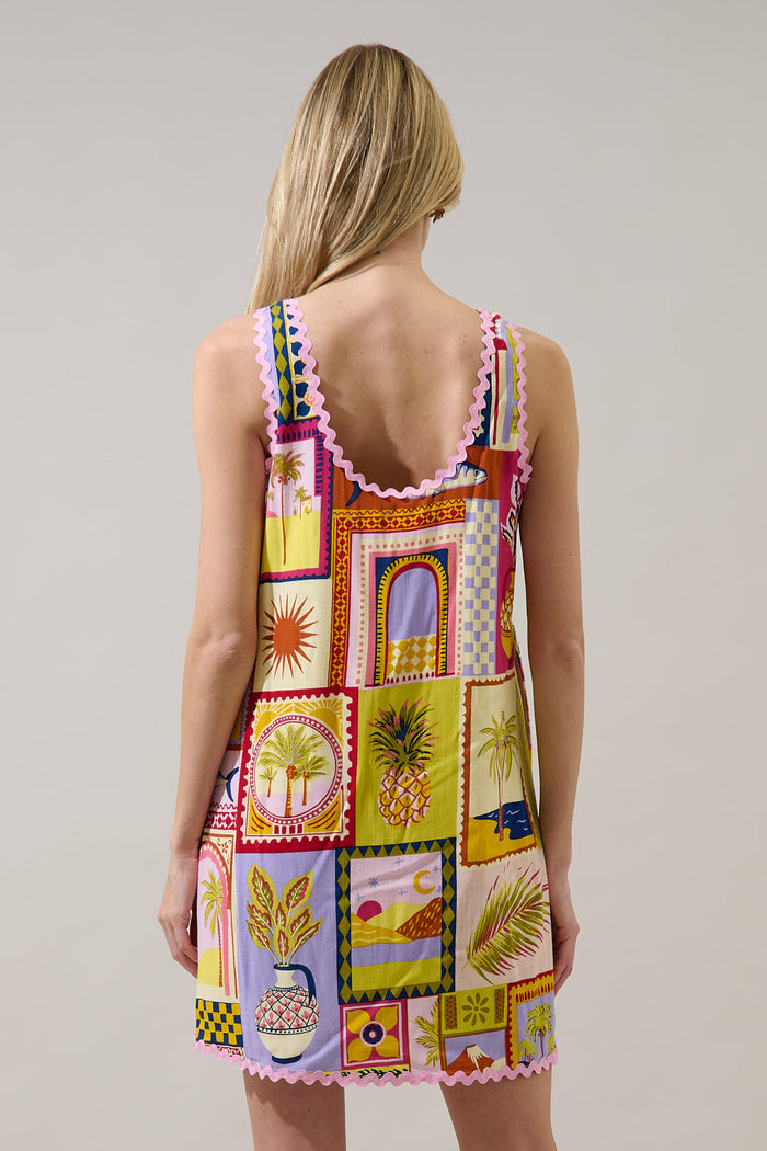 Auriel Shift Mini Dress Talmar Postcard