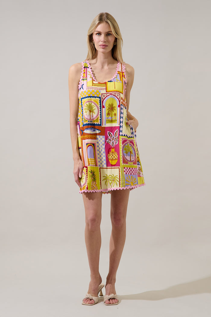 Auriel Shift Mini Dress Talmar Postcard