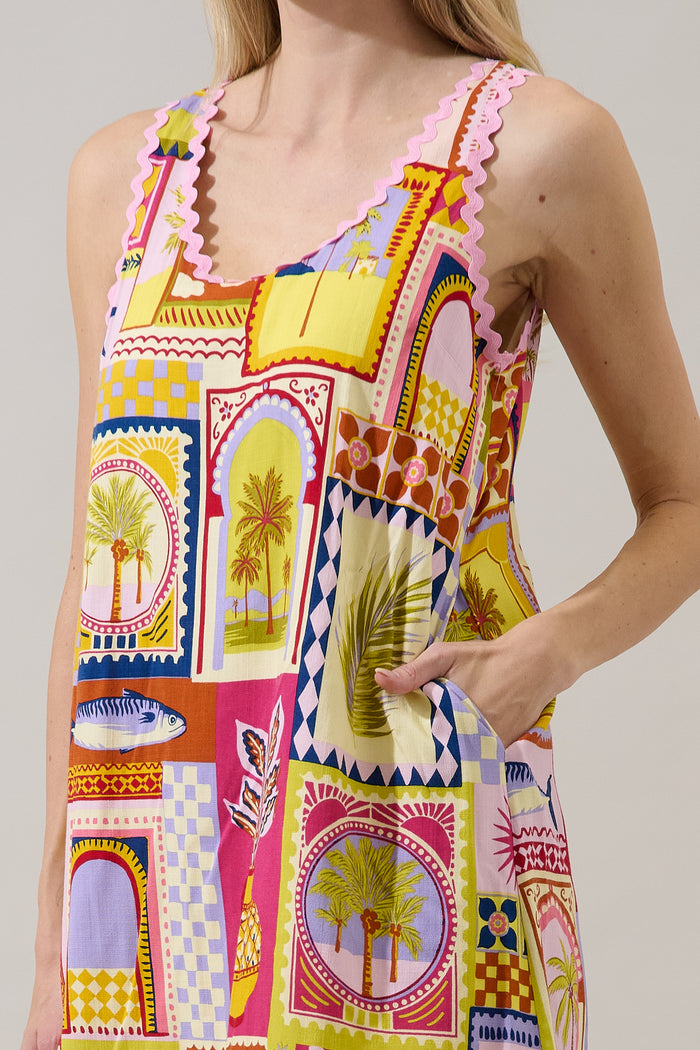 Auriel Shift Mini Dress Talmar Postcard