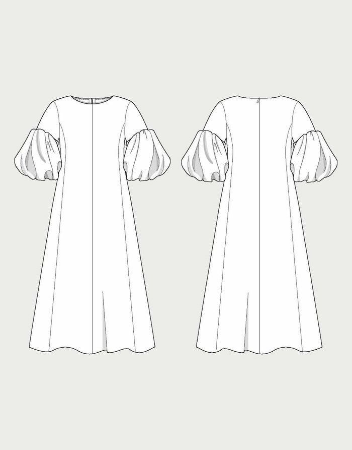 Balloon Sleeve Dress Sewing Pattern, The Assembly Line