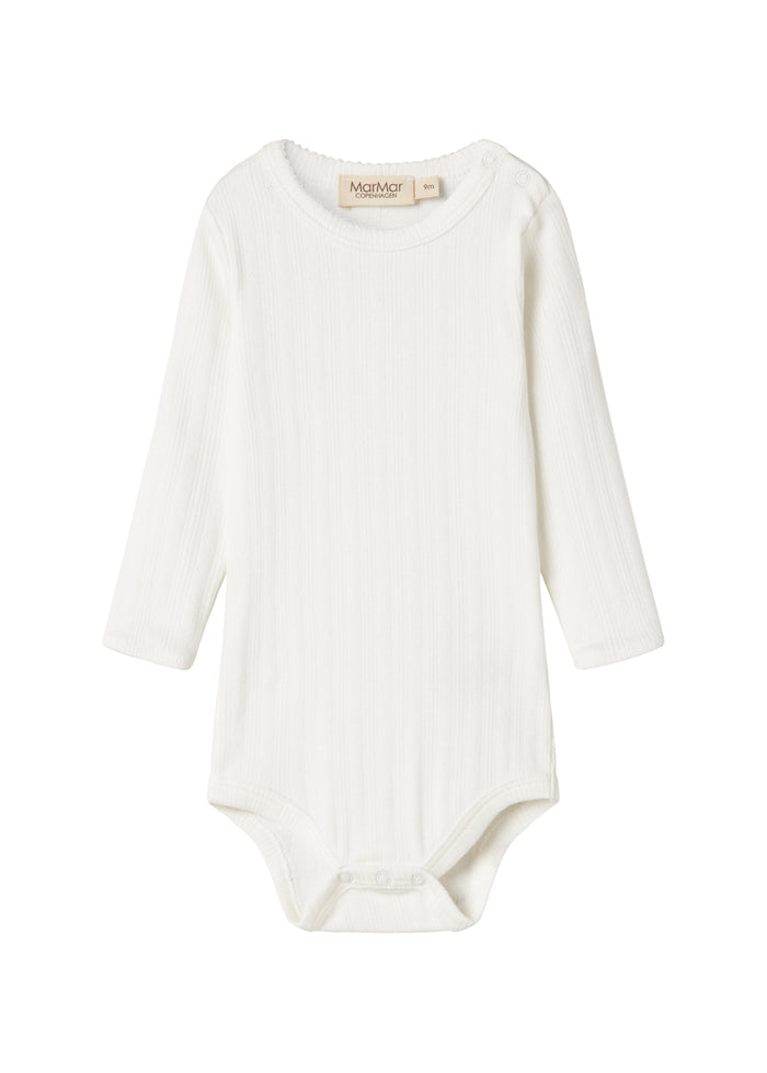 White pointelle body for children with long sleeves